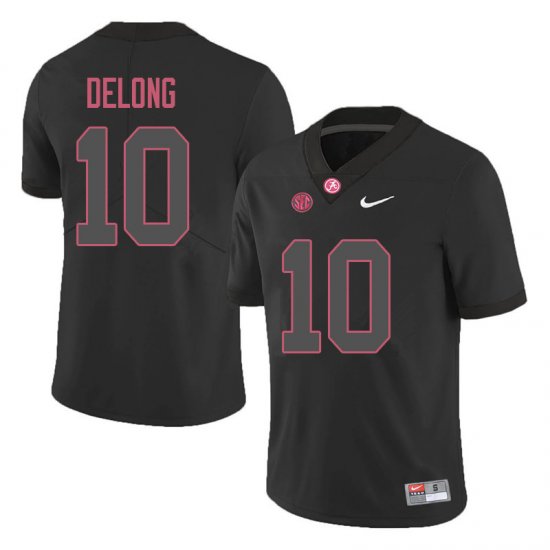 NCAA Men's Alabama Crimson Tide #10 Skyler DeLong Stitched College 2018 Nike Authentic Black Football Jersey KJ17I64CG